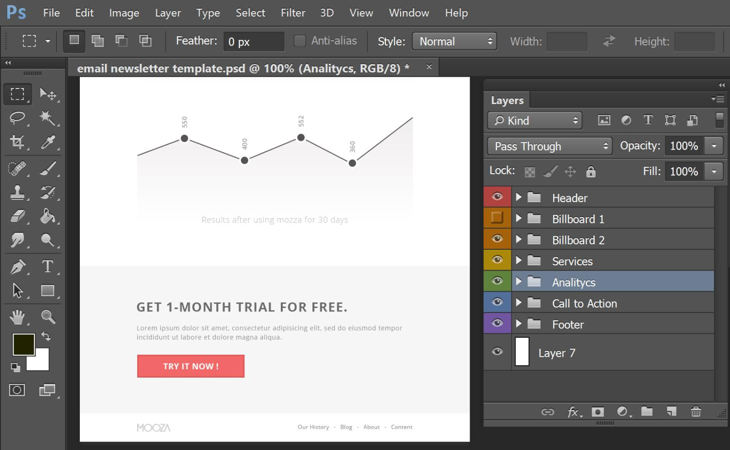 how to create a newsletter template in Behance