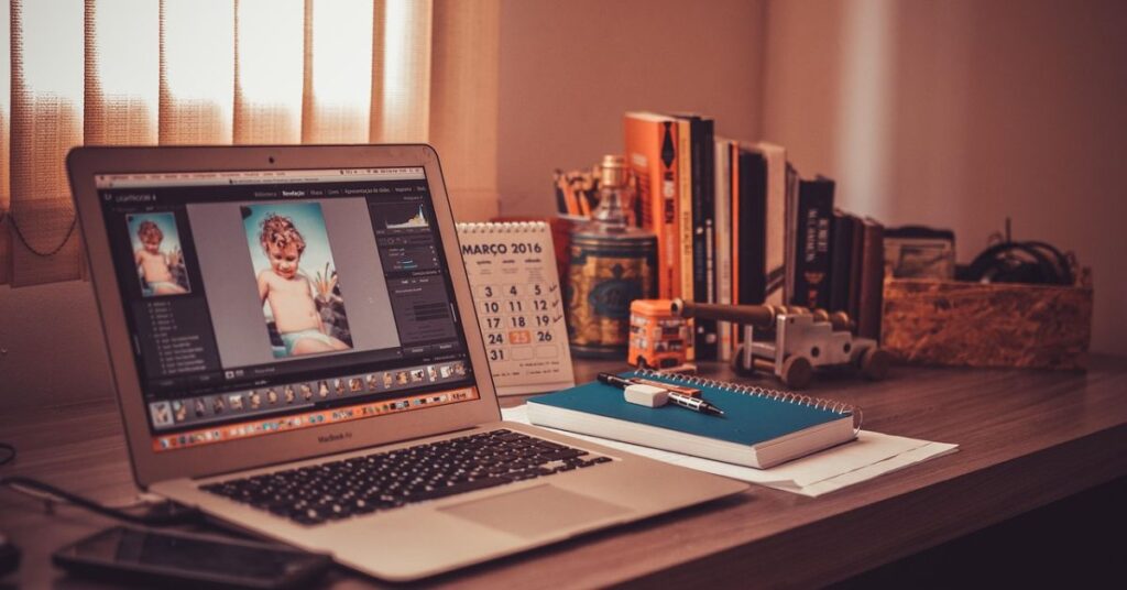 home office working online